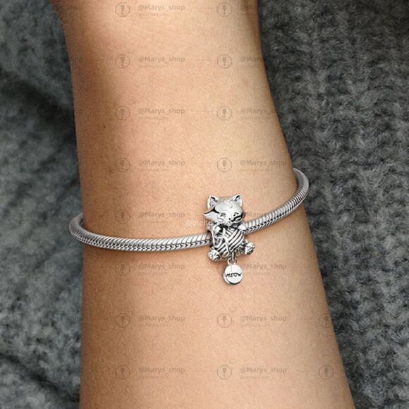 Pandora Kitten & Yarn Ball Charm|Pendant - Picture 2 of 2